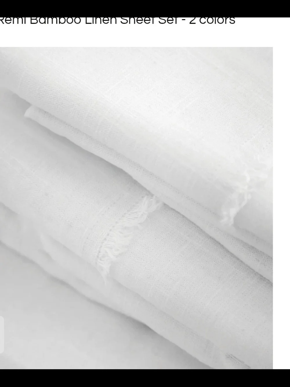 Pom Pom at Home White Linen Sheet Set - Crisp White Bedding. New Without Tags